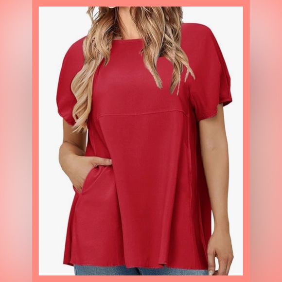 ❣️HOST PIC❣️New! Summer Babydoll PePlum Maternity Top - Picture 1 of 5